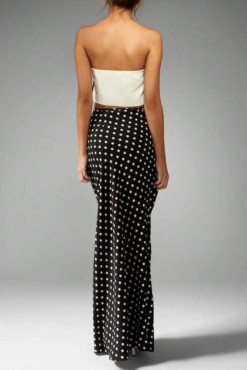 Slim Fit Polka Dot Midi Skirt - Image 3