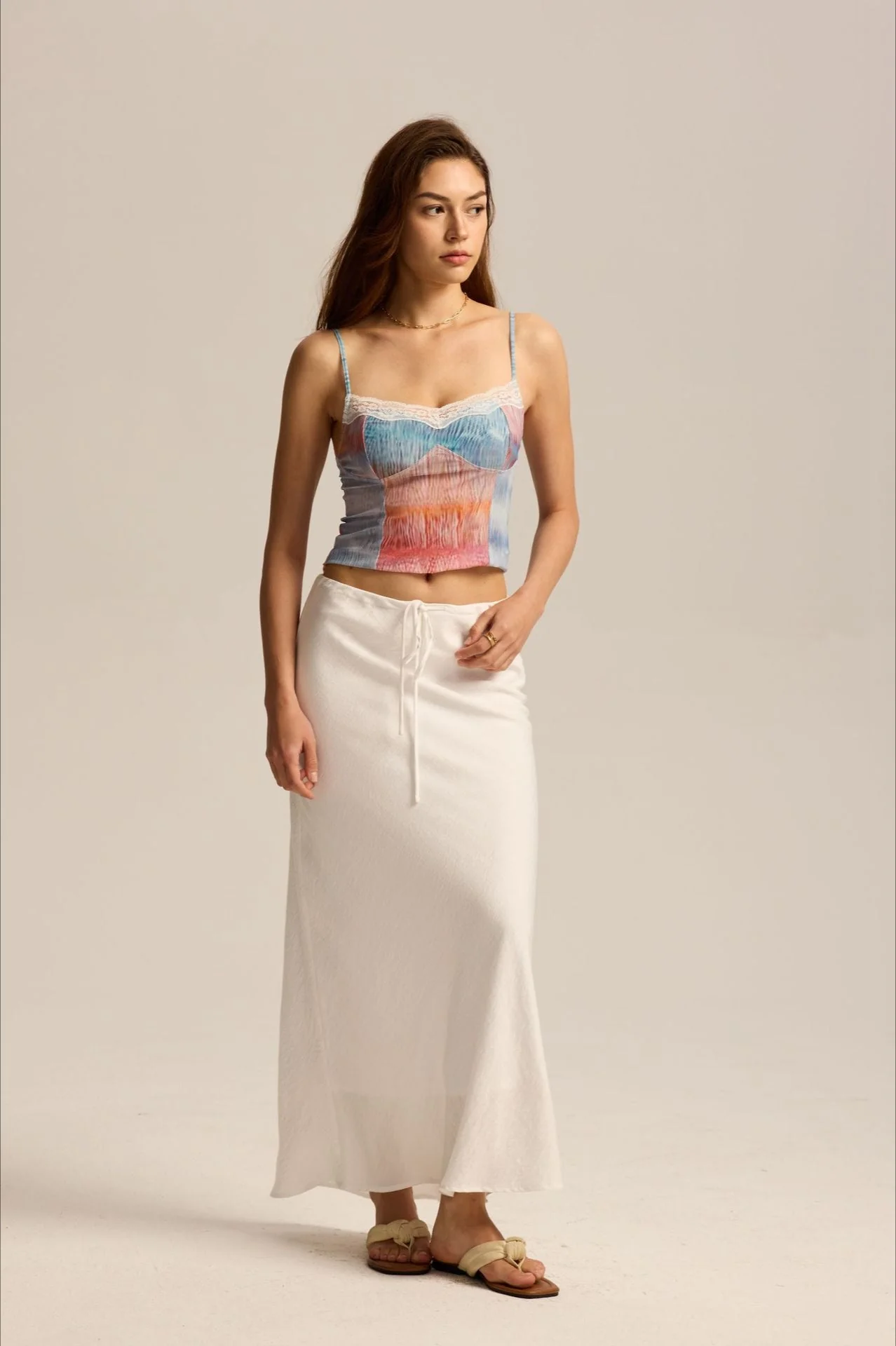 Drawstring High Waist Bodycon Midi Skirt - Image 4