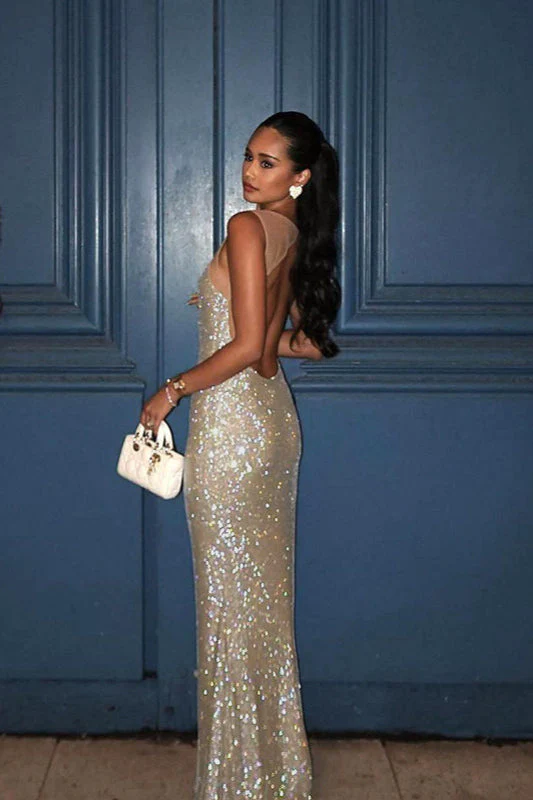 Sparkling Sleeveless Bodycon Maxi Dress - Image 2