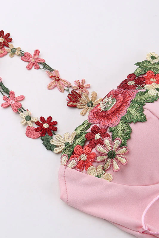 Floral Cup Detail Lace-Up Bodycon Maxi Dress - Image 7