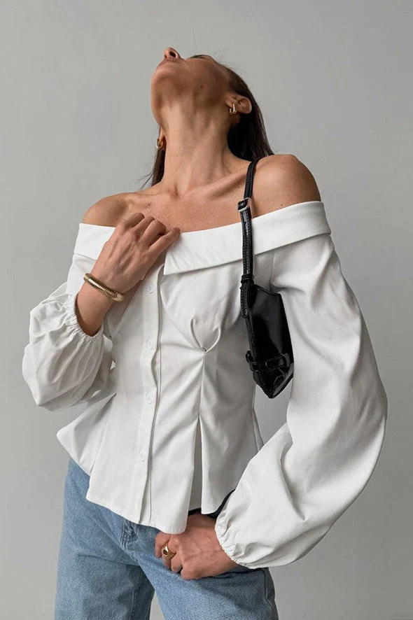Vintage Off Shoulder Blouse - Image 3