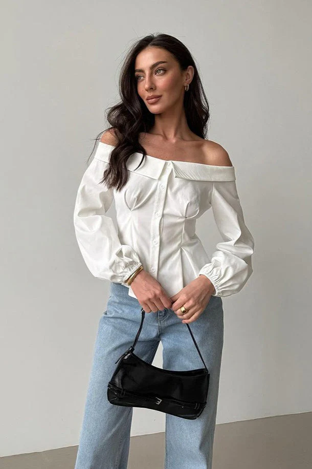 Vintage Off Shoulder Blouse - Image 4