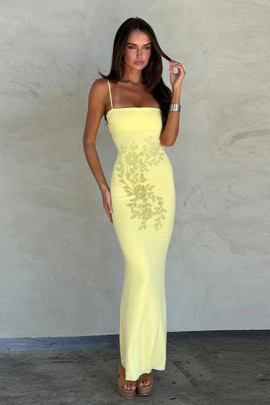 Rhinestone Strapless Bodycon Maxi Dress - Image 4