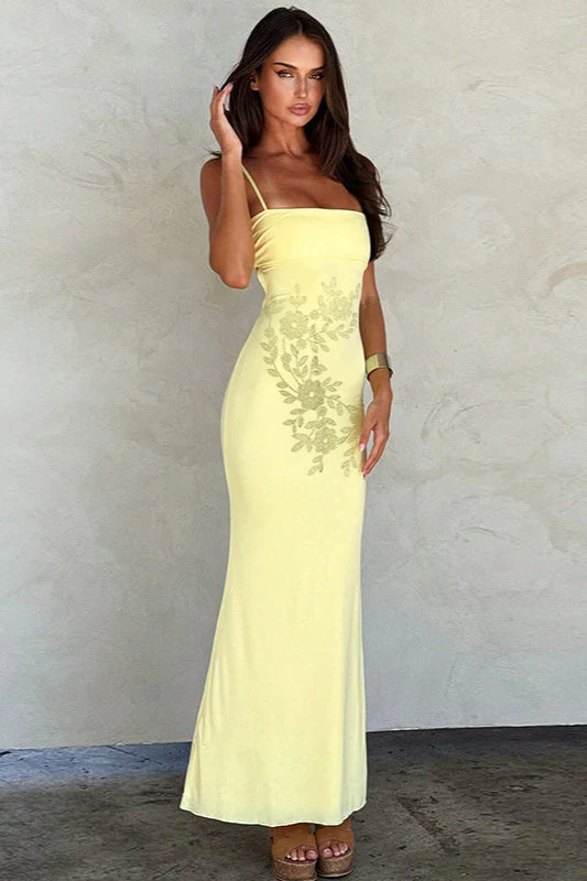 Rhinestone Strapless Bodycon Maxi Dress - Image 5