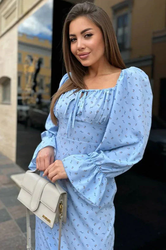 Floral Print Long Sleeve Bodycon Maxi Dress - Image 3