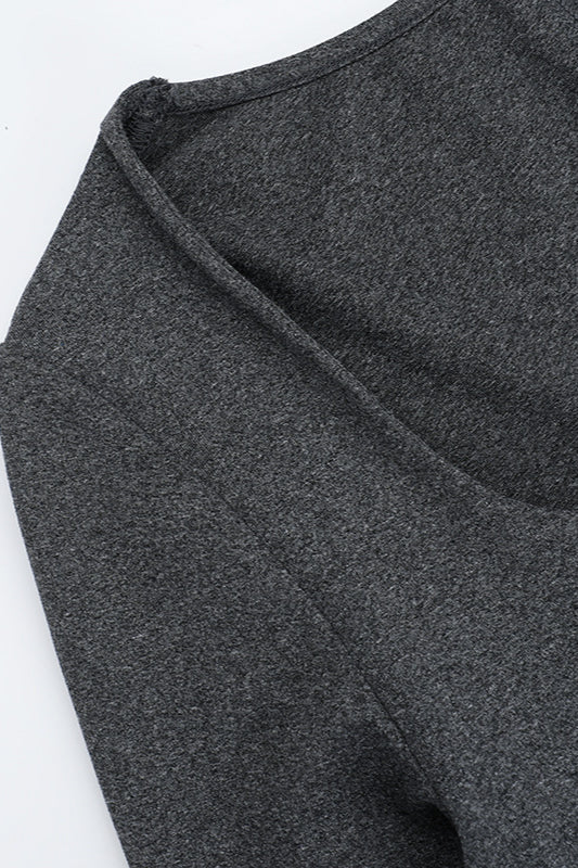 Fitted Round Neck Long Sleeve Maxi Dress - Image 6