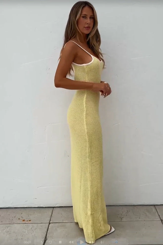 Backless Solid Color Casual Maxi Dress - Image 3