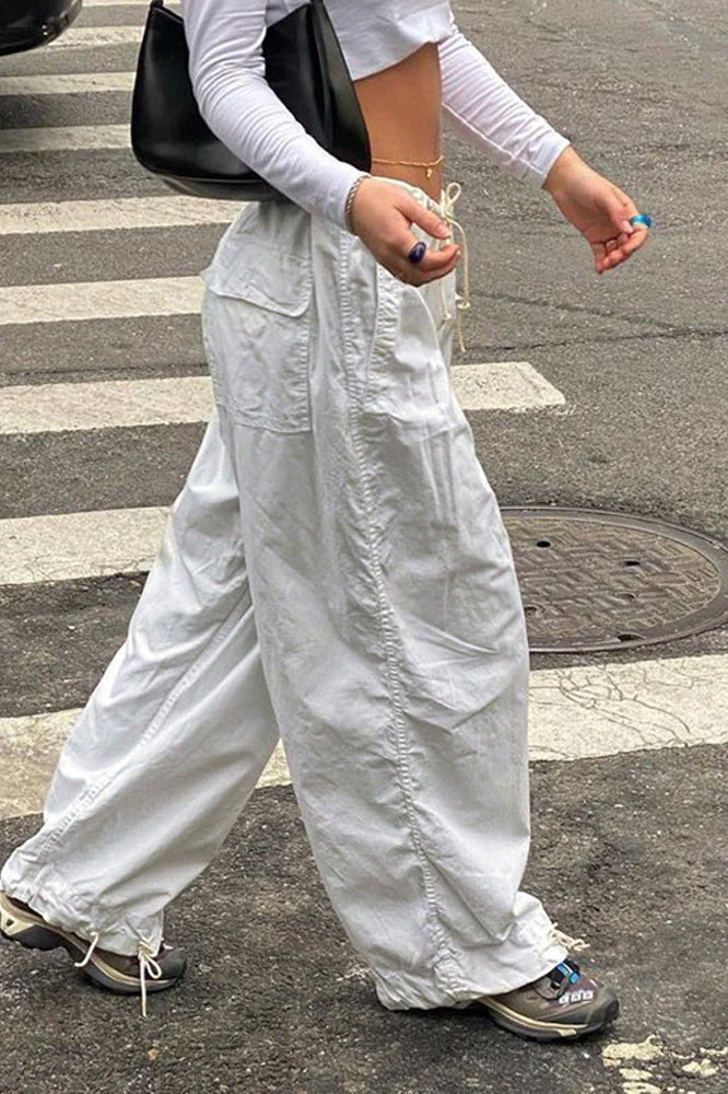 Fashionable Low-Waisted Drawstring Cargo Pant - Image 2