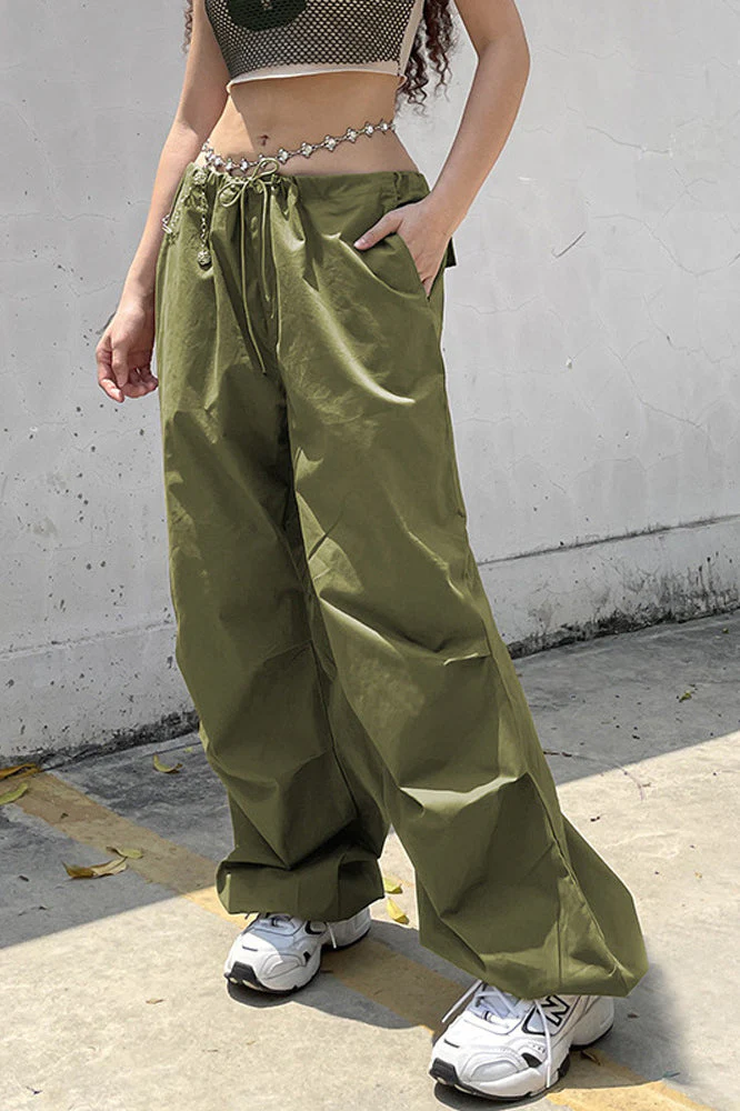 Fashionable Low-Waisted Drawstring Cargo Pant - Image 7