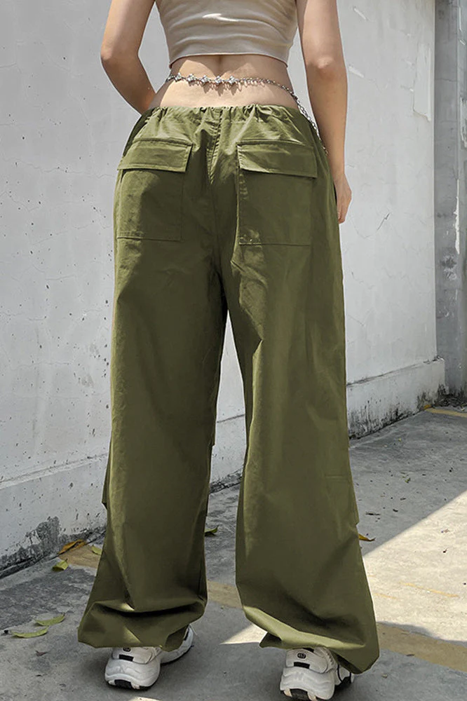 Fashionable Low-Waisted Drawstring Cargo Pant - Image 8