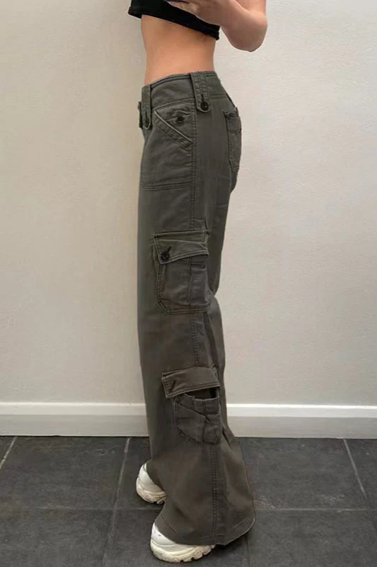 Vintage Multi-Pocket Mid-Waisted Denim Cargo Pant - Image 2