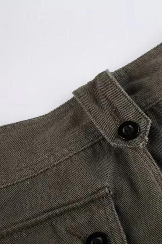 Vintage Multi-Pocket Mid-Waisted Denim Cargo Pant - Image 4