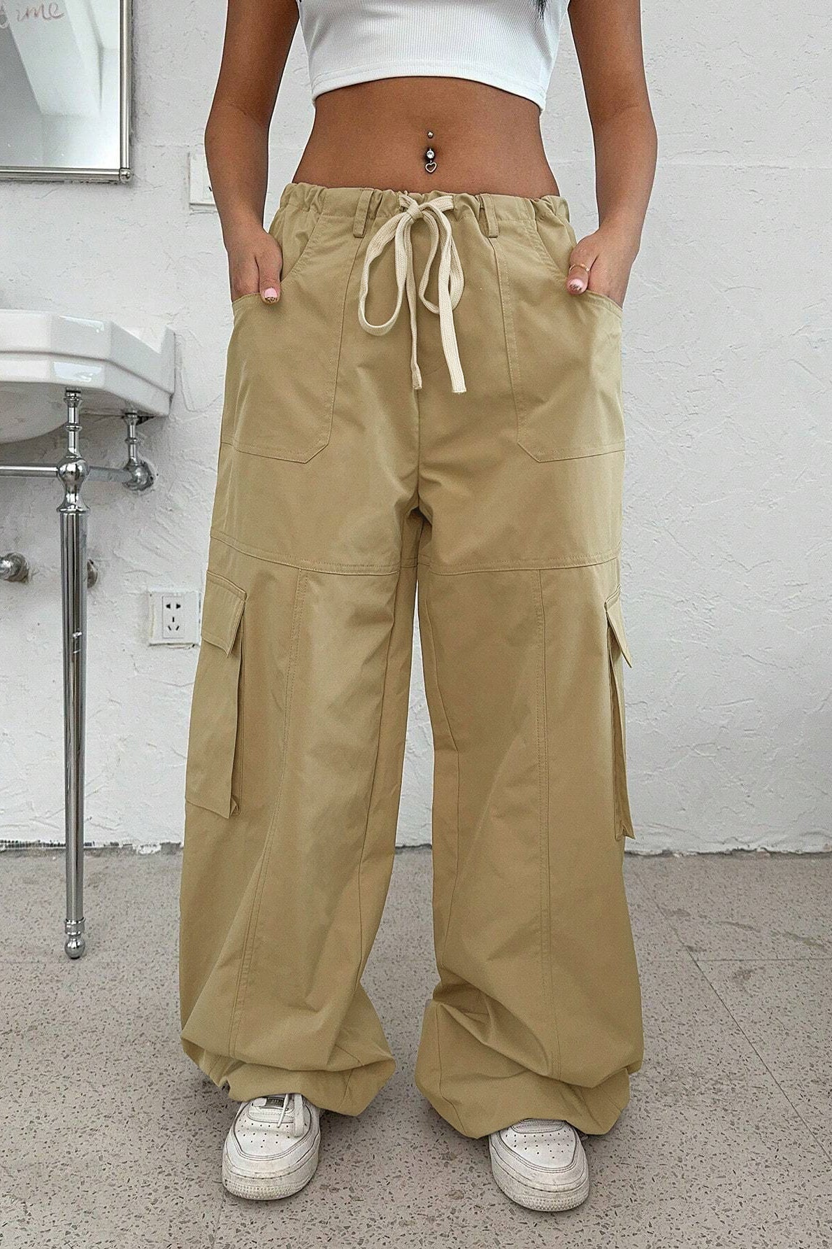 American Style Elastic Waist Utility Cargo Pant - Image 2