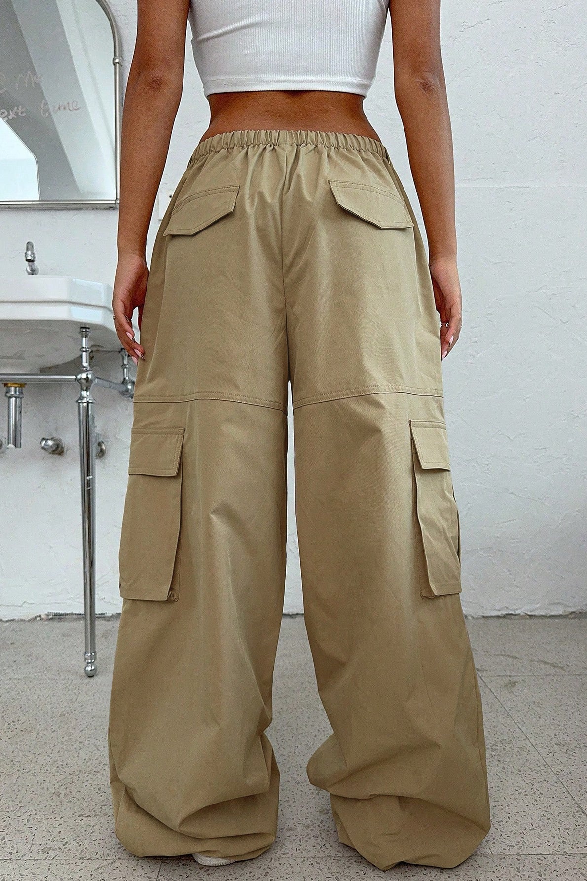 American Style Elastic Waist Utility Cargo Pant - Image 4