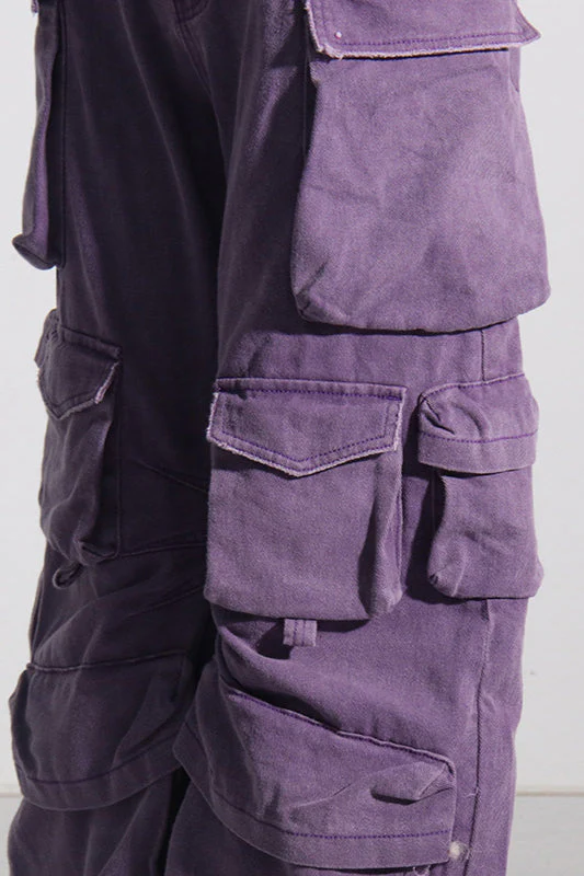 High Waist Oversized Pocket Denim Cargo Pant - Image 2