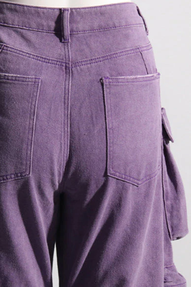 High Waist Oversized Pocket Denim Cargo Pant - Image 4