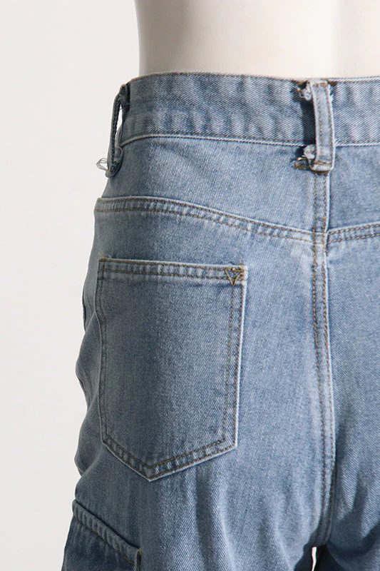 Vintage High Waist Pocket Detail Straight Leg Cargo Pant - Image 5