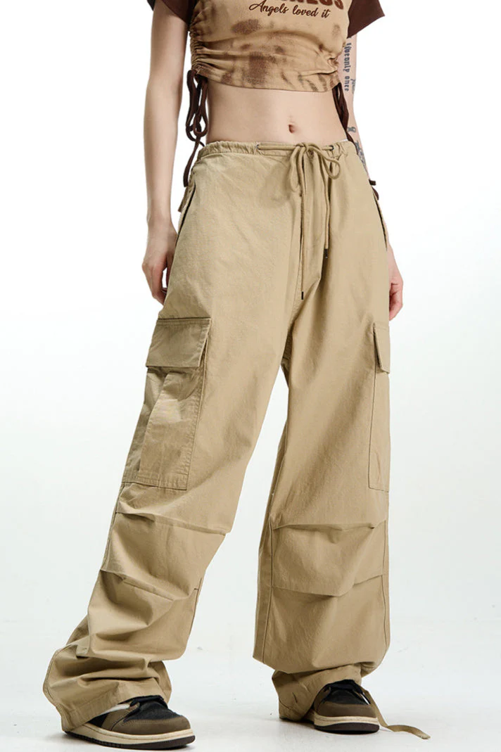 Vintage Khaki Wide Leg Cargo Pant - Image 2