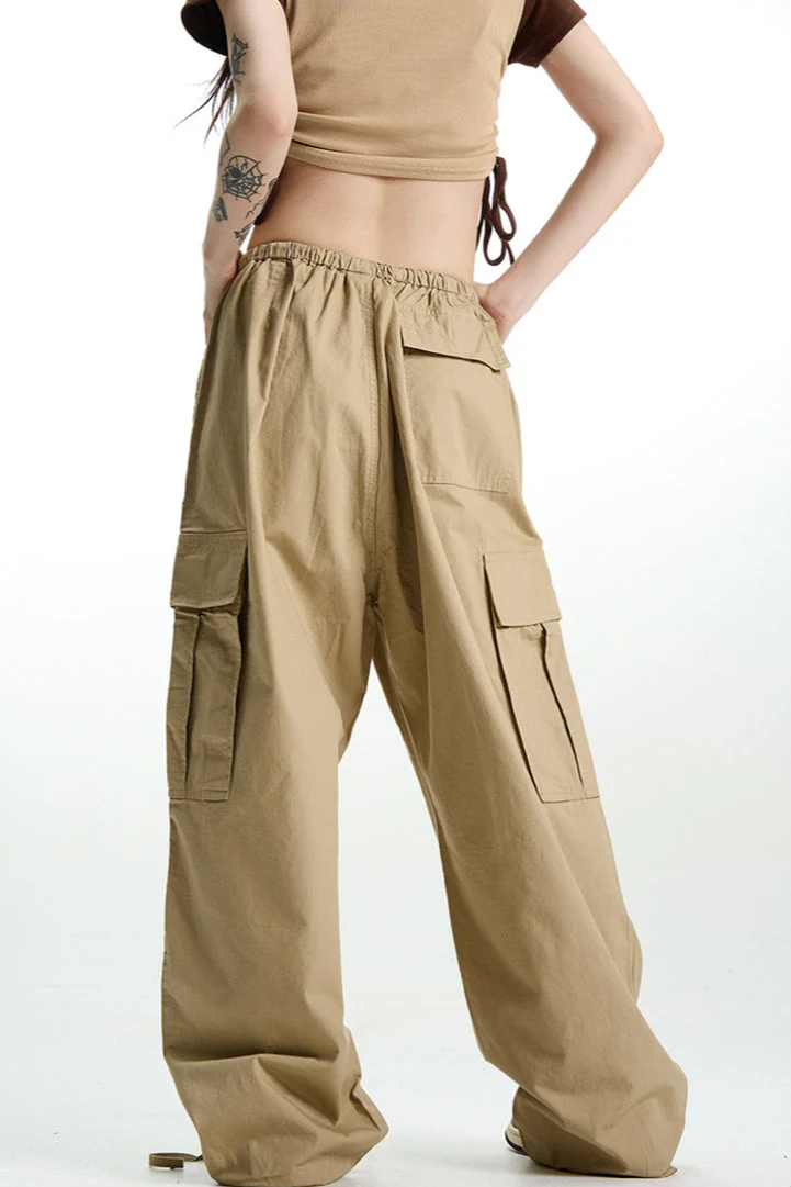 Vintage Khaki Wide Leg Cargo Pant - Image 4