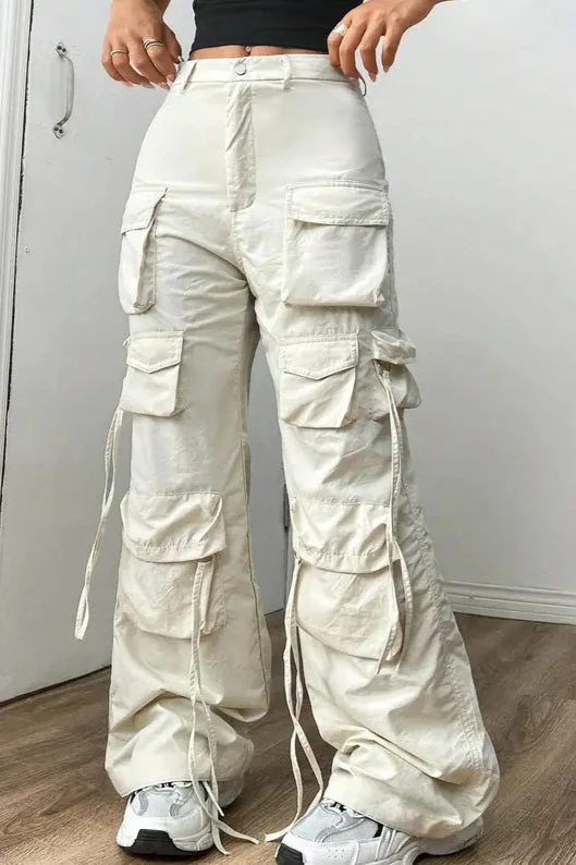 Y2K Black Wide Leg Cargo Pant - Image 2