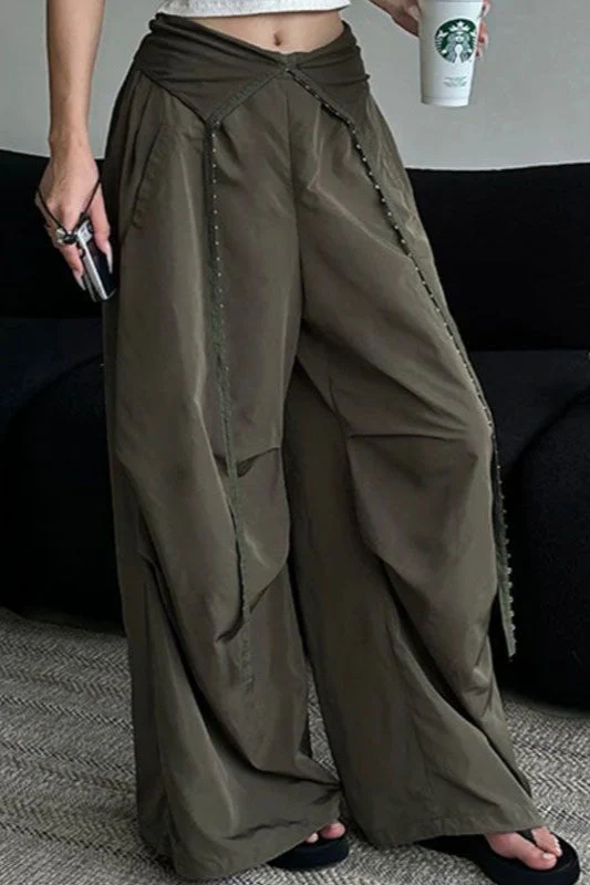 Y2K Retro Cuffed Button Cargo Pant - Image 2