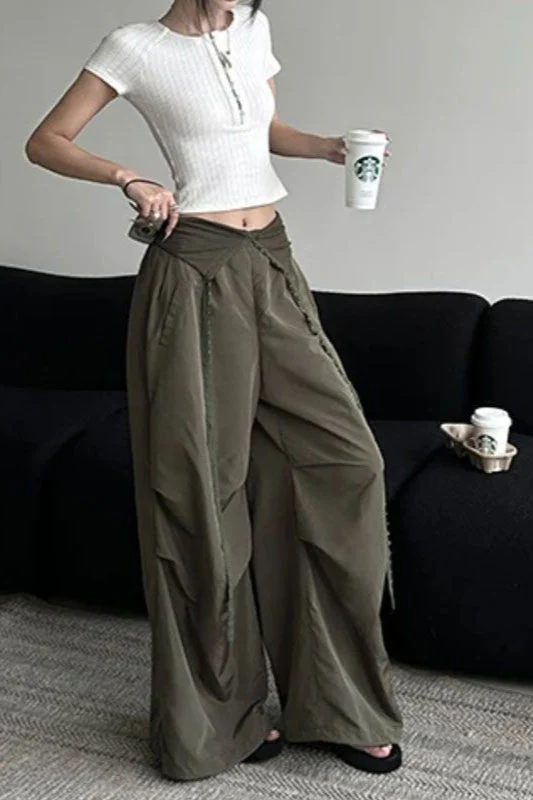Y2K Retro Cuffed Button Cargo Pant - Image 4