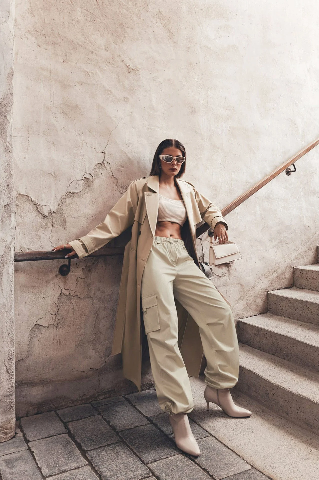 Drawstring Wide Leg Cargo Pant - Image 2