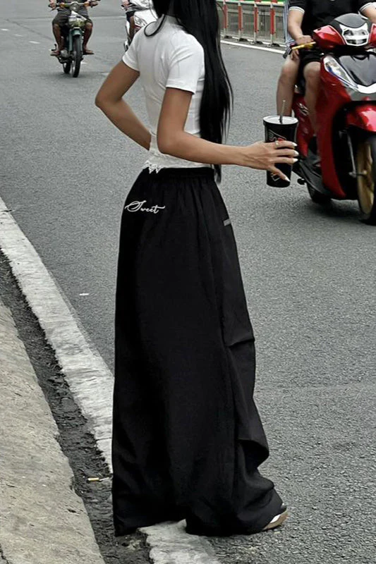 Street Style Lace-Panel Cargo Pant - Image 3