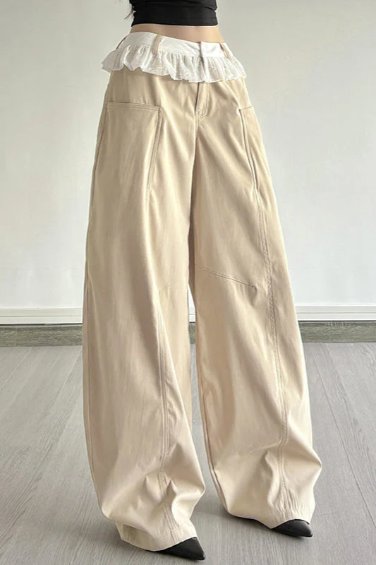 Lace-Panel Loose-Fit Cargo Pant - Image 3