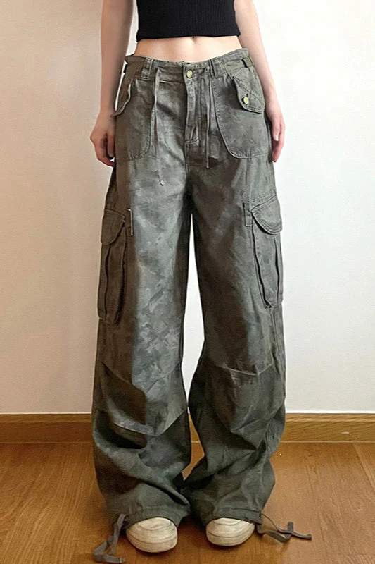 Vintage Camo Wide-Leg Cargo Pant - Image 2