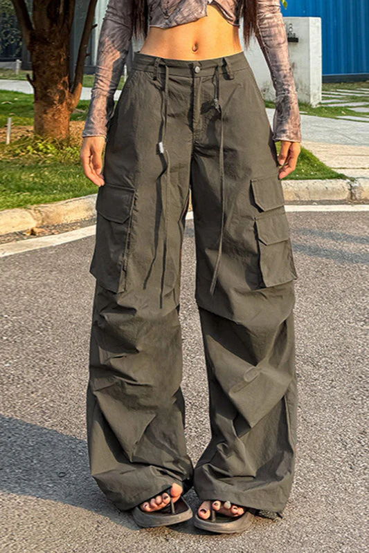 Military Green High-Waisted Cargo Pant - Image 2