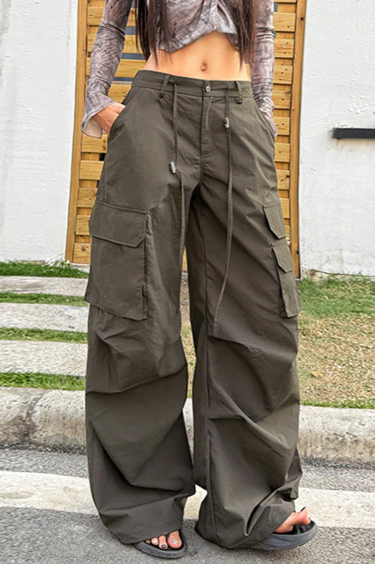 Military Green High-Waisted Cargo Pant - Image 3