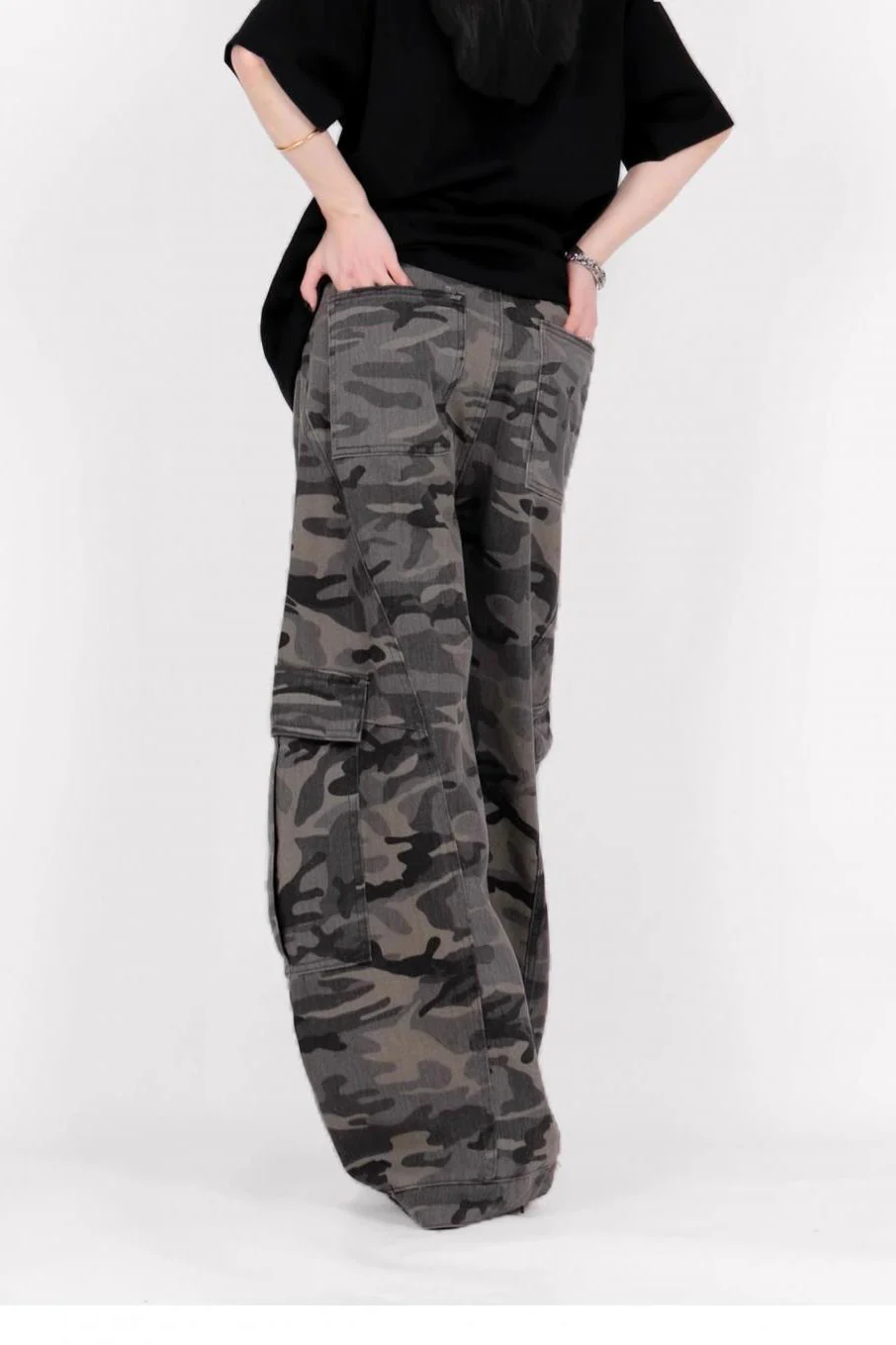 Vintage Camo Wide-Leg Cargo Pant - Image 3