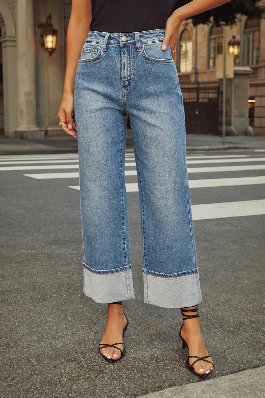 Street Style High Waist Straight Jean - Image 2