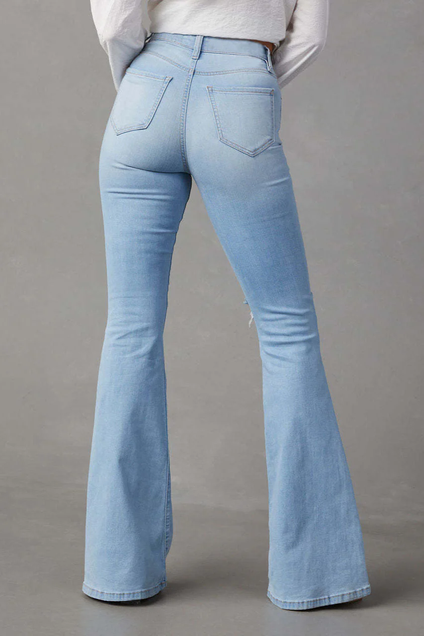 High Waist Ripped Flare Jean - Image 5
