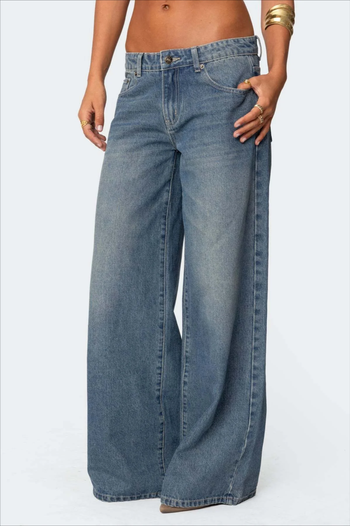 Loose Fit Printed Wide Leg Jean - Image 2