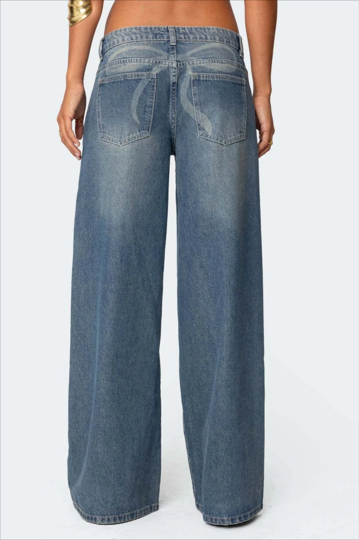Loose Fit Printed Wide Leg Jean - Image 3