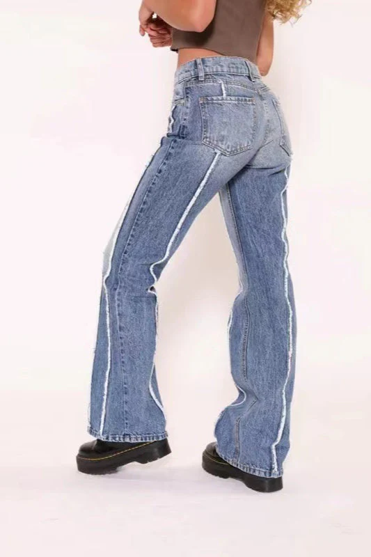 Stretch Raw Hem High Waist Jean