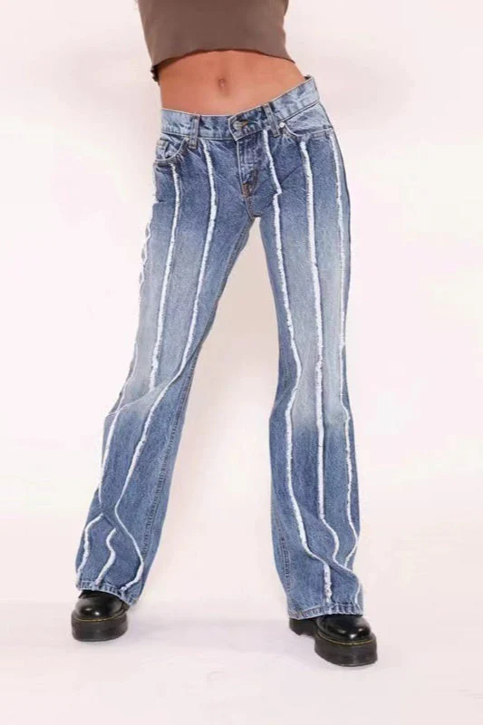 Stretch Raw Hem High Waist Jean - Image 2