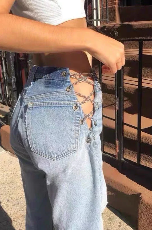 Slim Fit High Waist Straight Jean - Image 3