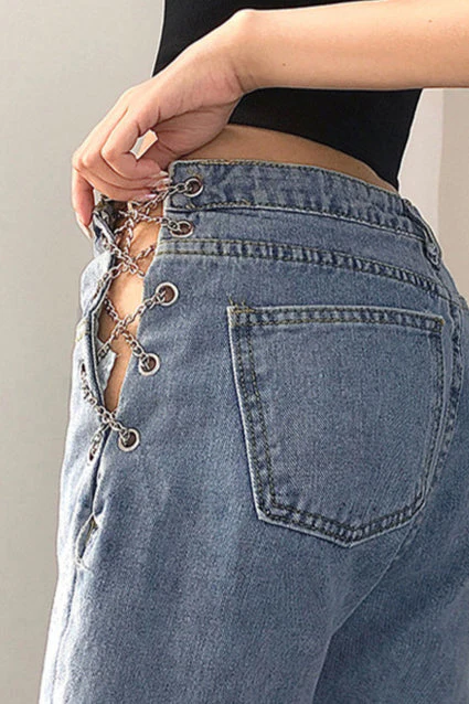 Slim Fit High Waist Straight Jean - Image 4