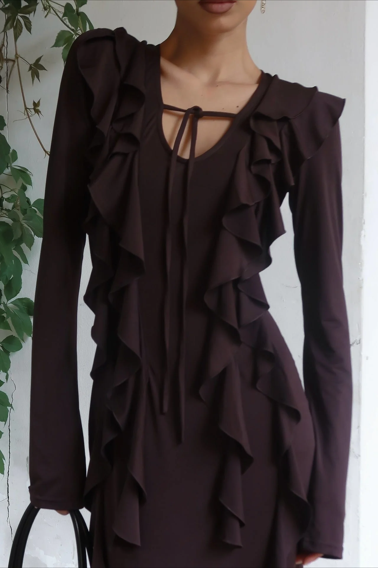 Layered Ruffled V-neck Maxi Boho Dress - Image 5