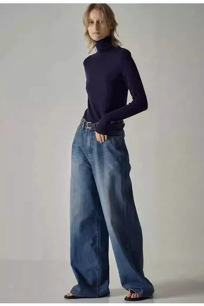 High Waist Black Wide Leg Jean - Image 2