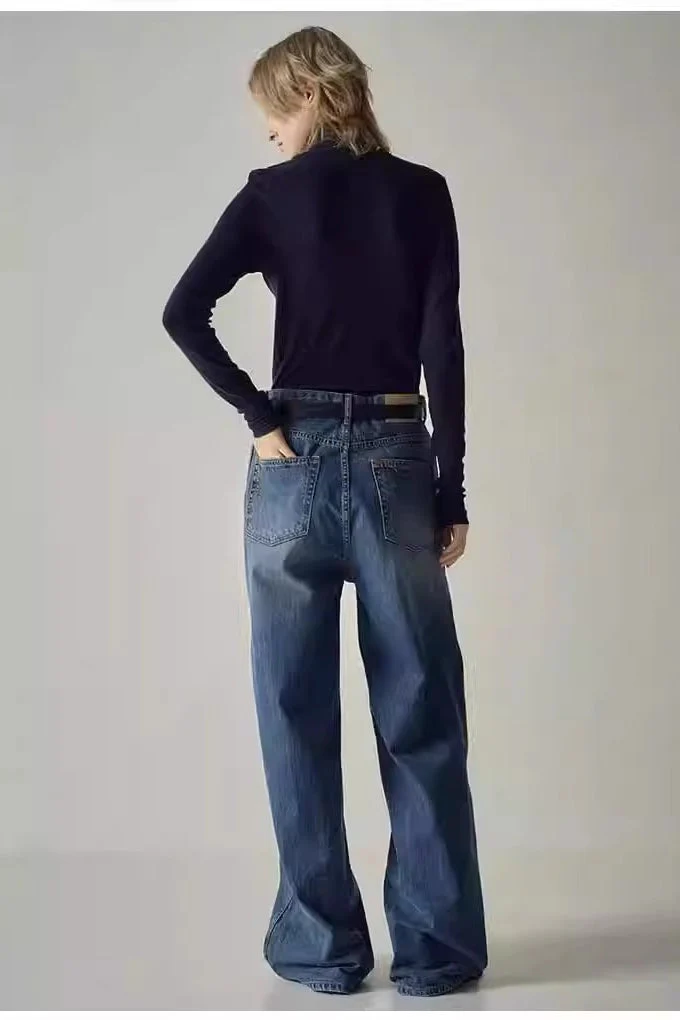 High Waist Black Wide Leg Jean - Image 3
