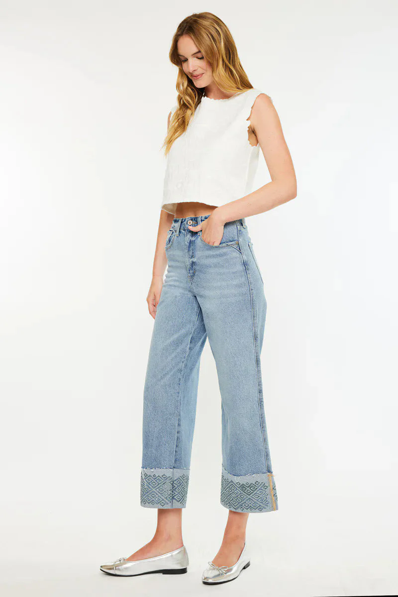 Stretch High Waist Wide Leg Jean - Image 3
