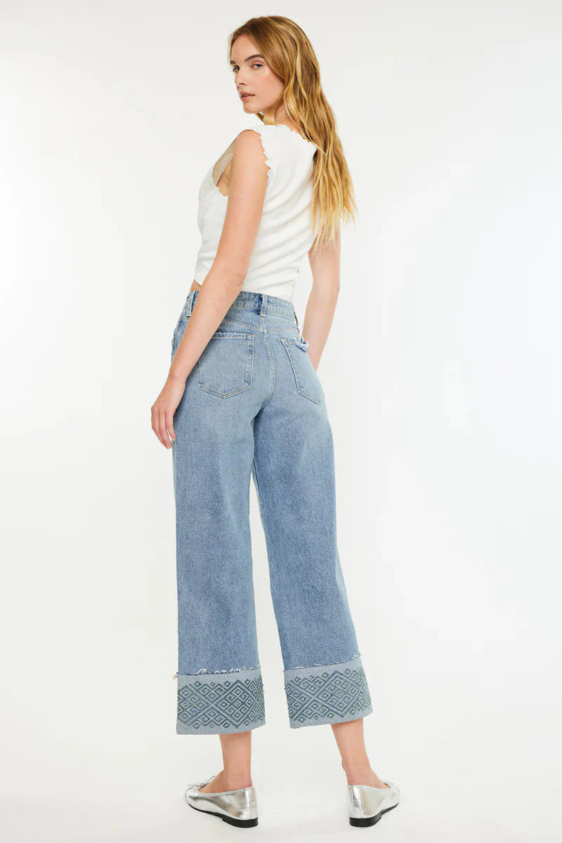 Stretch High Waist Wide Leg Jean - Image 4