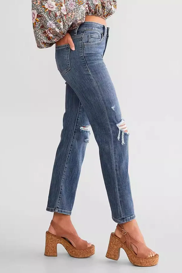 Stretch Slim Ripped Straight Jean - Image 2