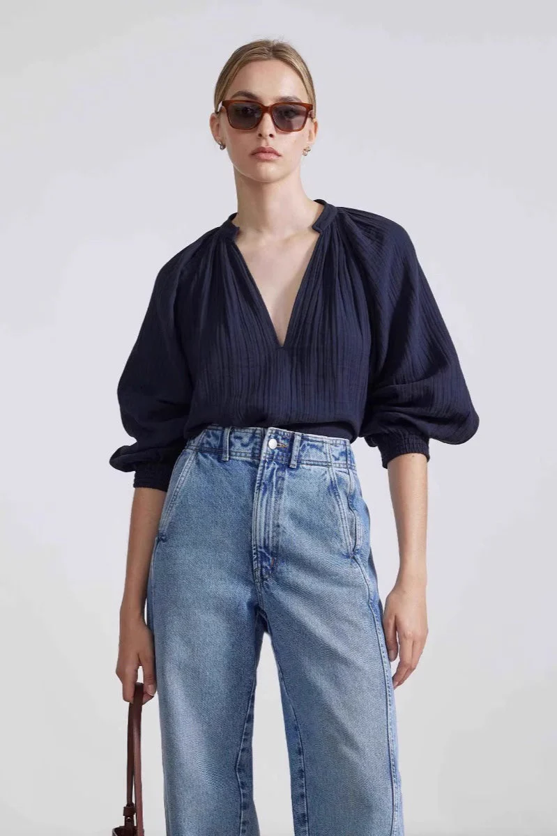 High Waist Curved Seam Straight Jean - Image 2