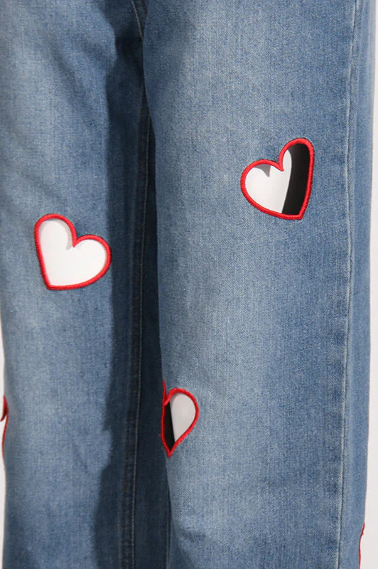 High Waist Heart Cutout Straight Jean - Image 3