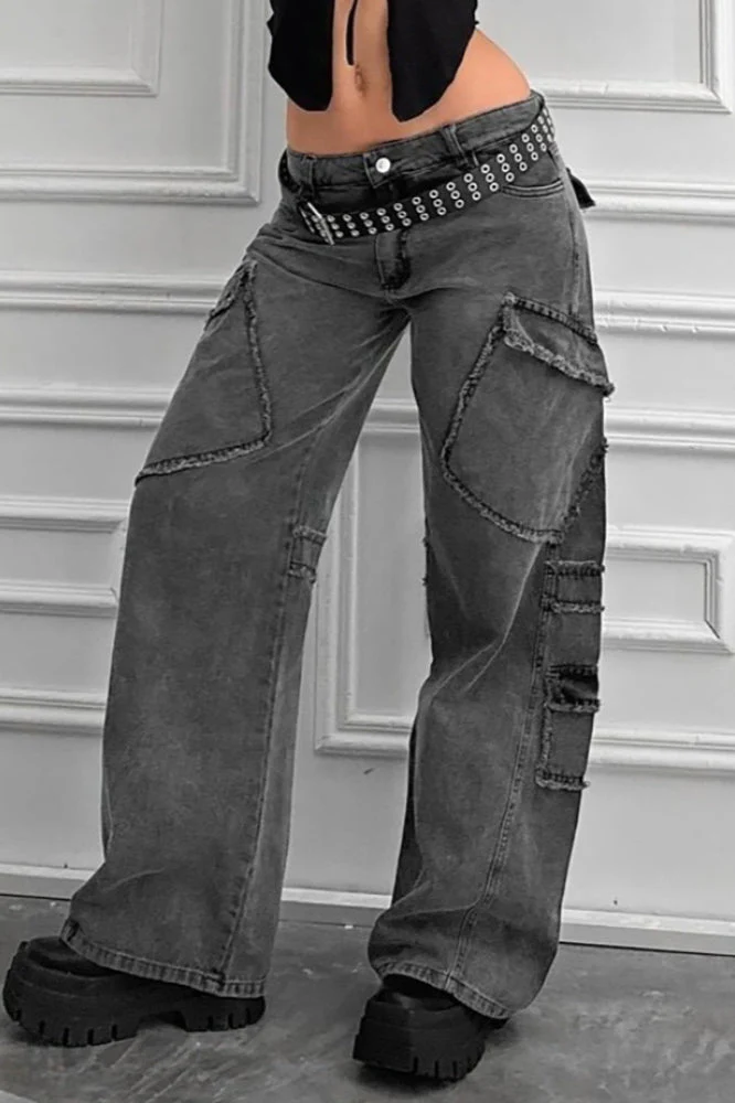 Street Style High Waist Utility Jean - Image 2